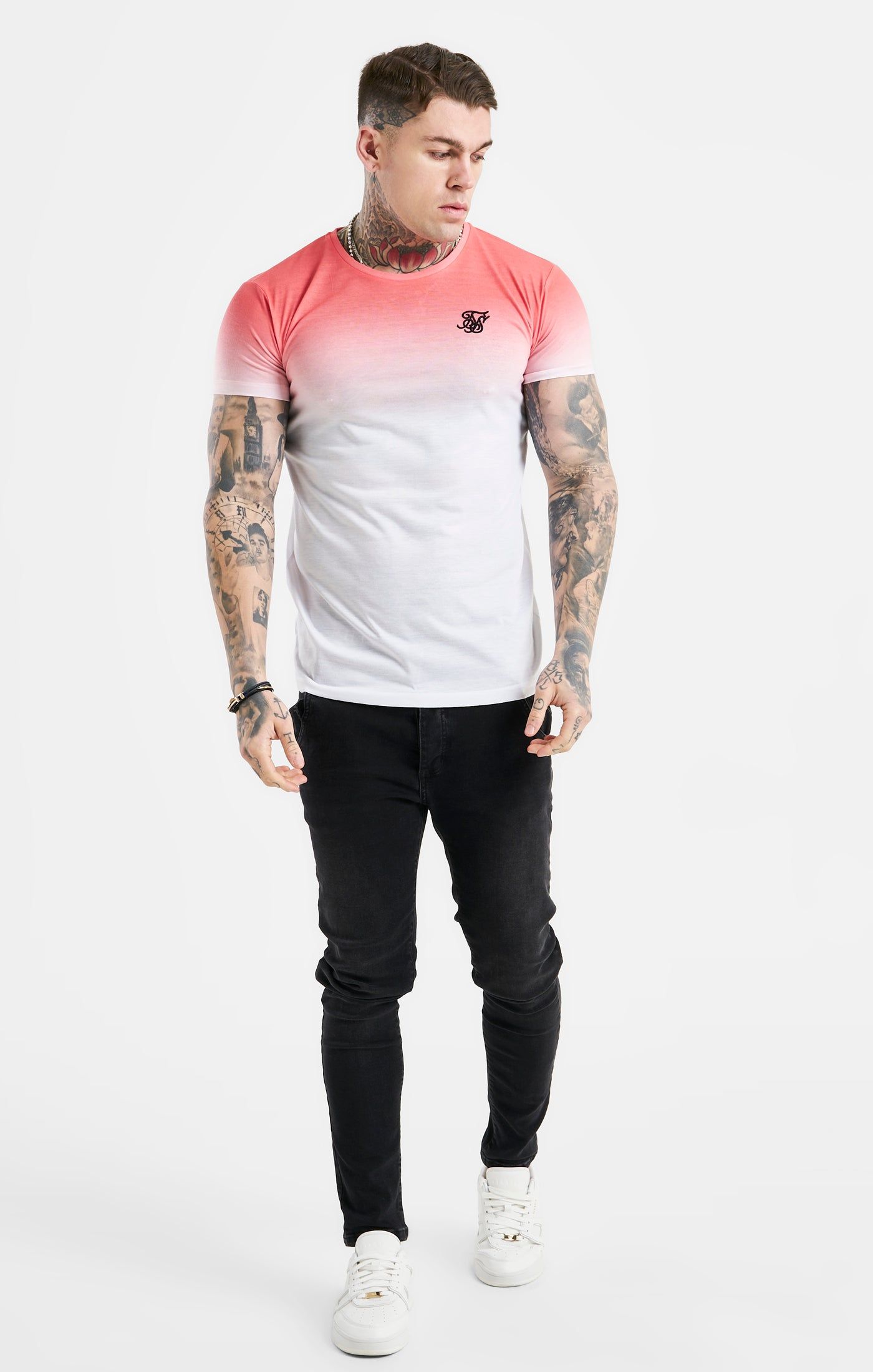 Orange Fade Muscle Fit T-Shirt sold by Siksilk product image thumbnail 3