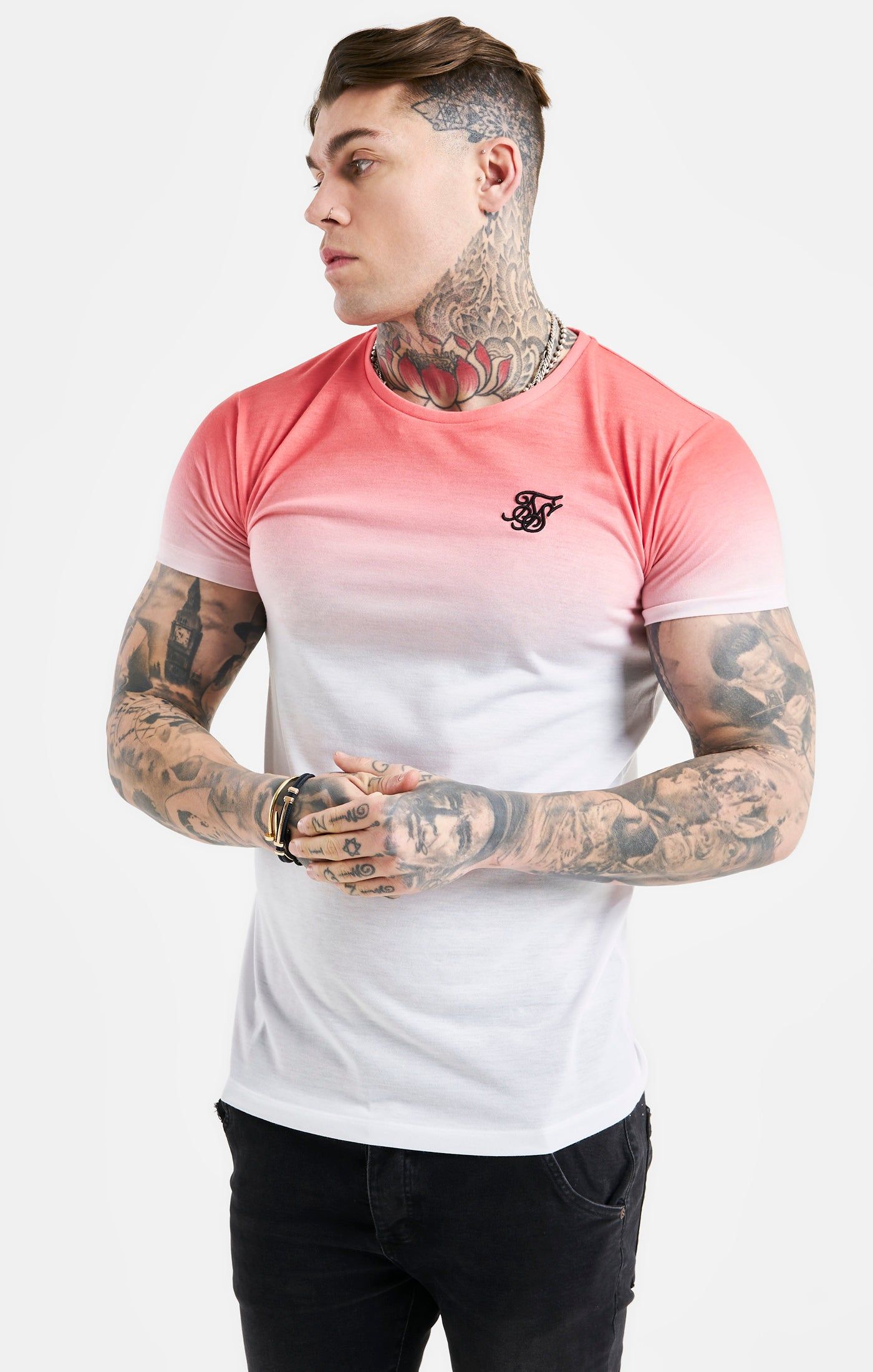 Orange Fade Muscle Fit T-Shirt sold by Siksilk