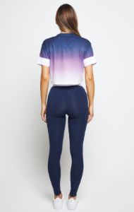 SikSilk Violet Fade Crop Tee - Violet & Navy sold by Siksilk