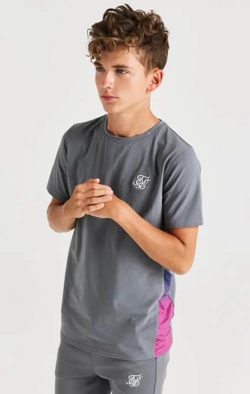 Boys Grey Fade Side Panel T-Shirt sold by Siksilk
