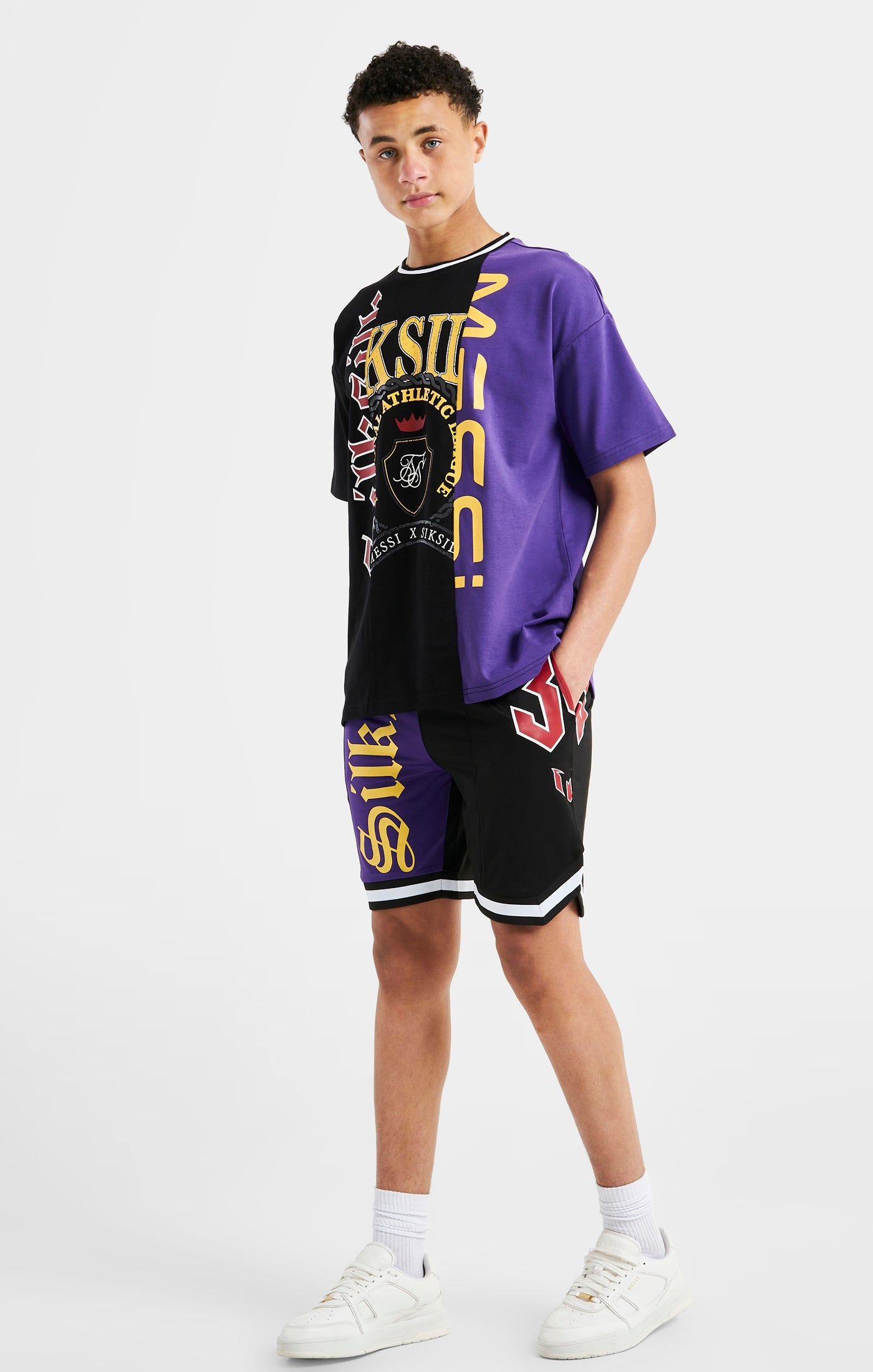 Messi x SikSilk Retro Oversized Tee - Black & Purple sold by Siksilk product image thumbnail 4