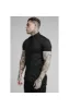 SikSilk S/S Woven Tape Placket Shirt - Black sold by Siksilk