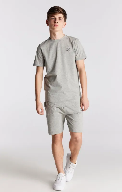 SikSilk Twin Set Tee & Shorts - Grey Marl sold by Siksilk