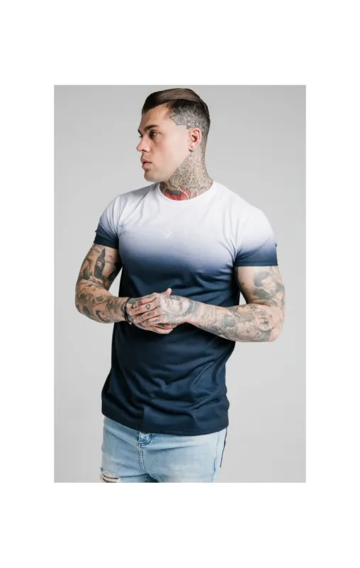 SikSilk High Fade Tee – White & Navy sold by Siksilk