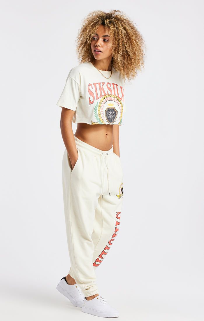 SikSilk Varsity Cropped Tee - Ecru sold by Siksilk product image thumbnail 5