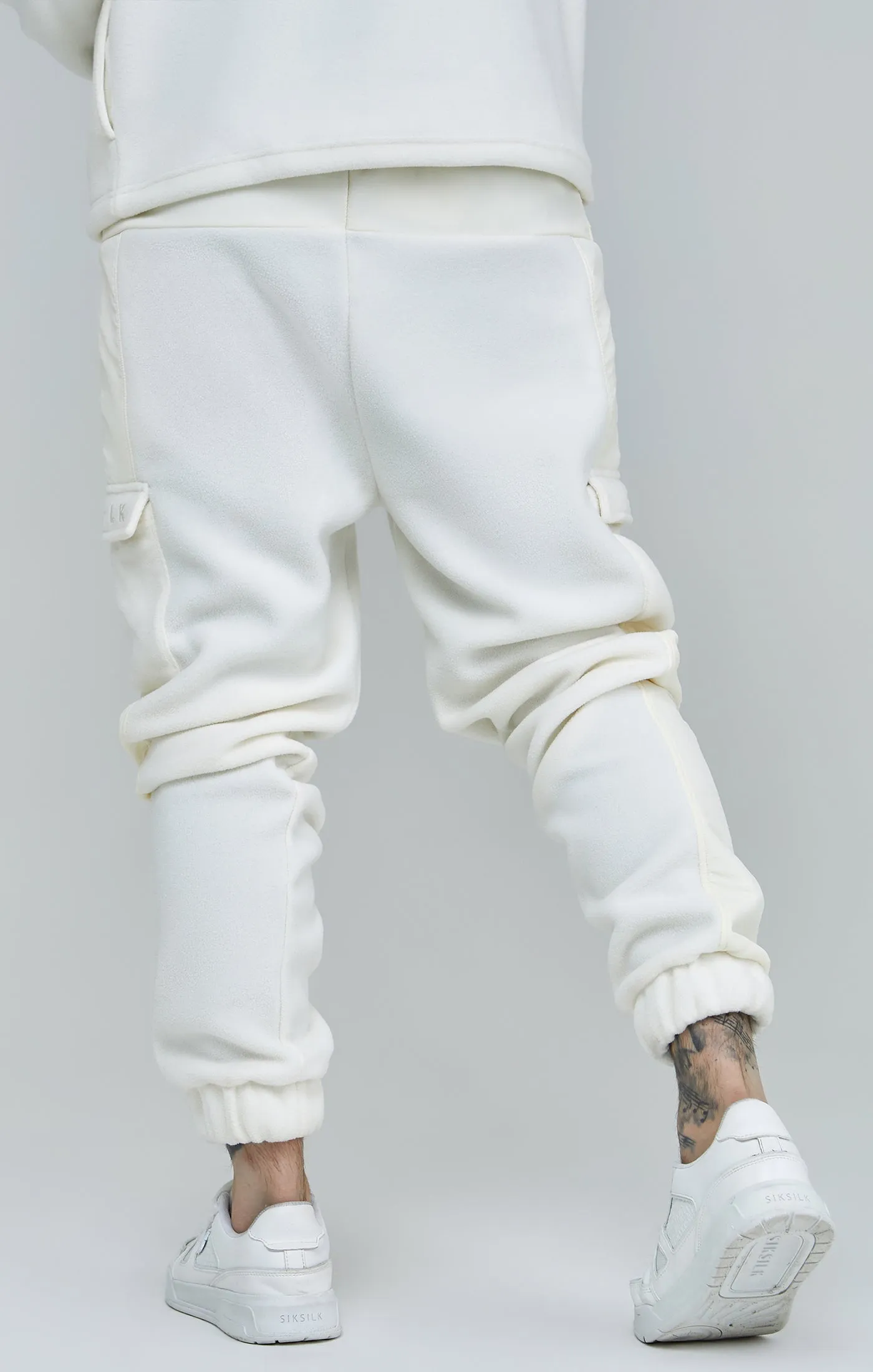 Ecru Polar Fleece Relaxed Jogger sold by Siksilk product image thumbnail 4