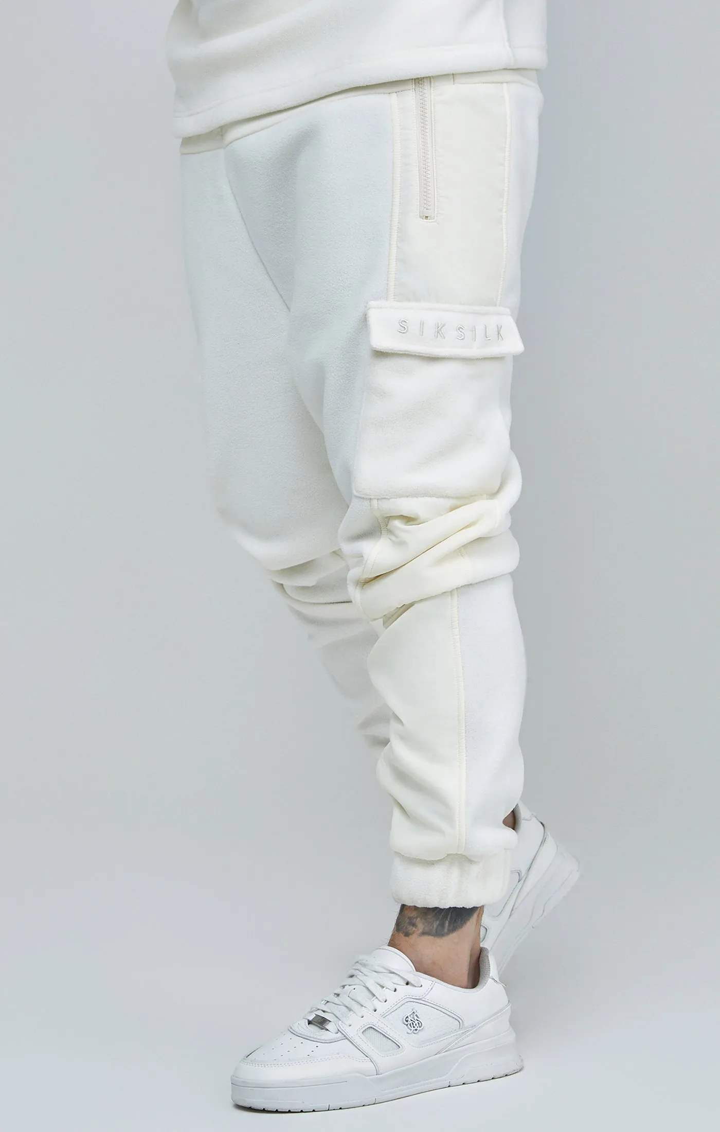 Ecru Polar Fleece Relaxed Jogger sold by Siksilk