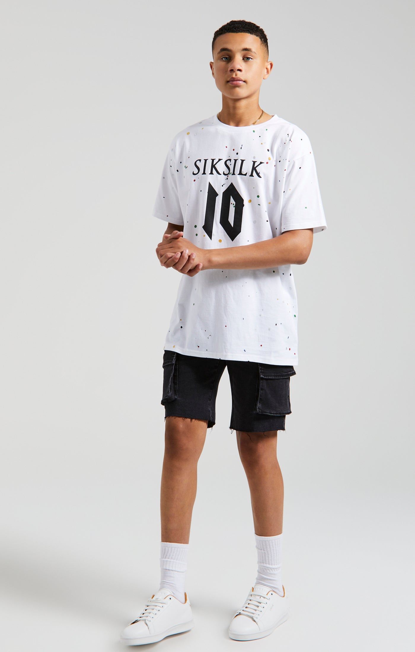 Messi x SikSilk Paint Splat Tee - White sold by Siksilk product image thumbnail 5