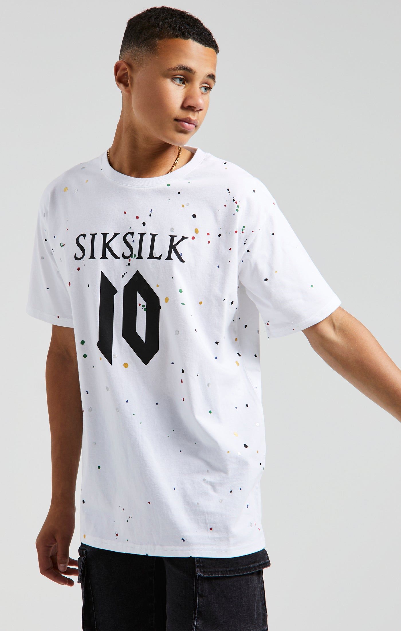 Messi x SikSilk Paint Splat Tee - White sold by Siksilk product image thumbnail 3