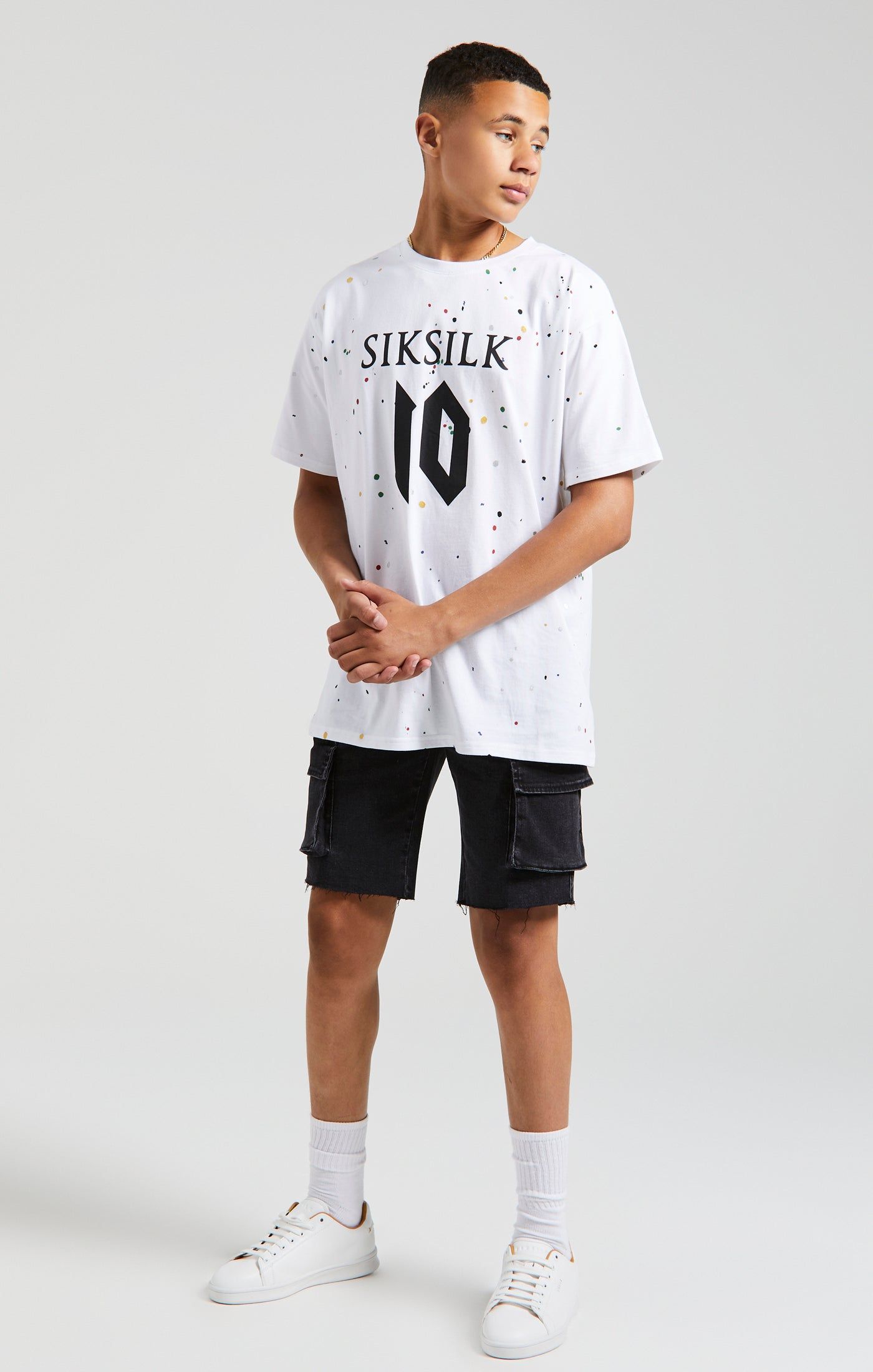 Messi x SikSilk Paint Splat Tee - White sold by Siksilk product image thumbnail 4