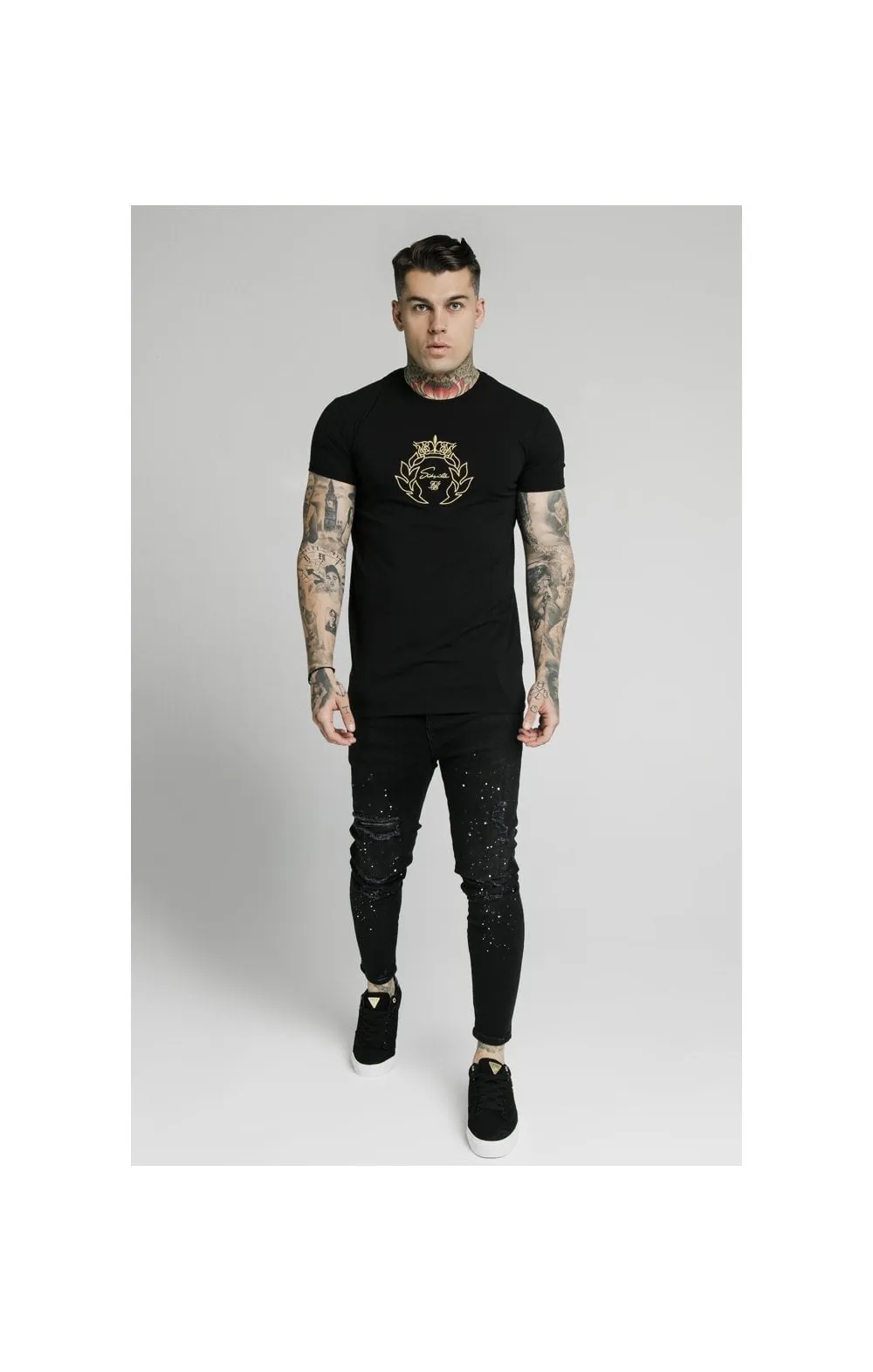 SikSilk S/S Prestige Gym Tee - Black & Gold sold by Siksilk product image thumbnail 3