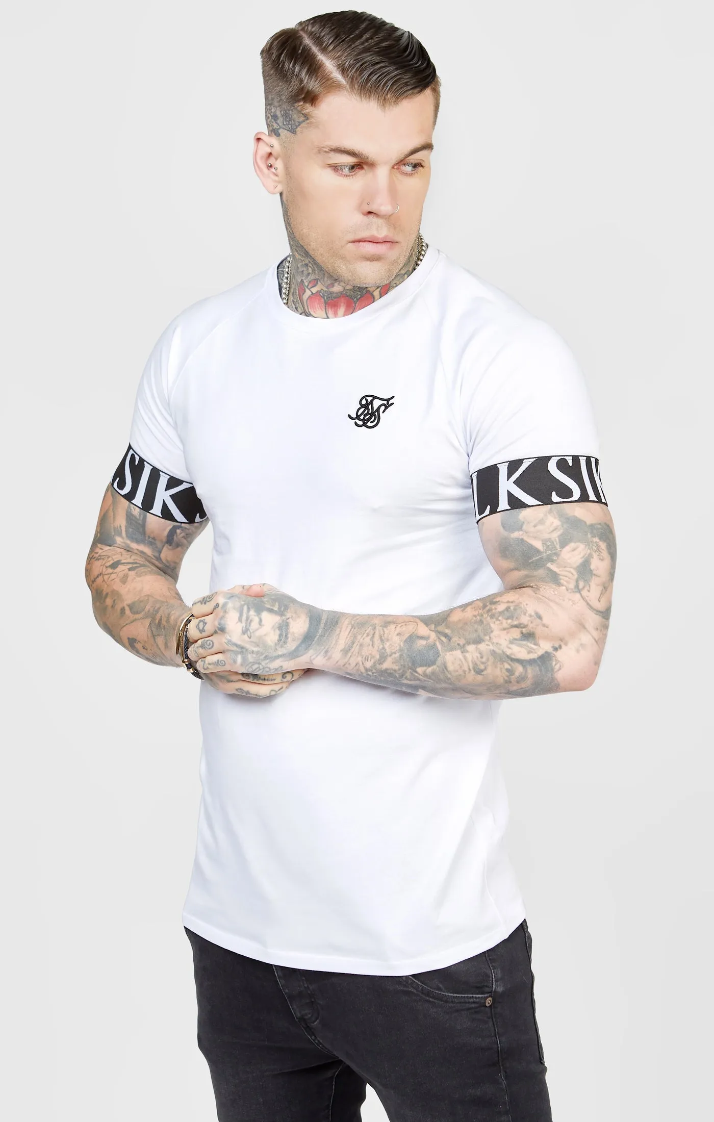 Black Twin Pack Muscle Fit Tech T-Shirt sold by Siksilk product image thumbnail 2