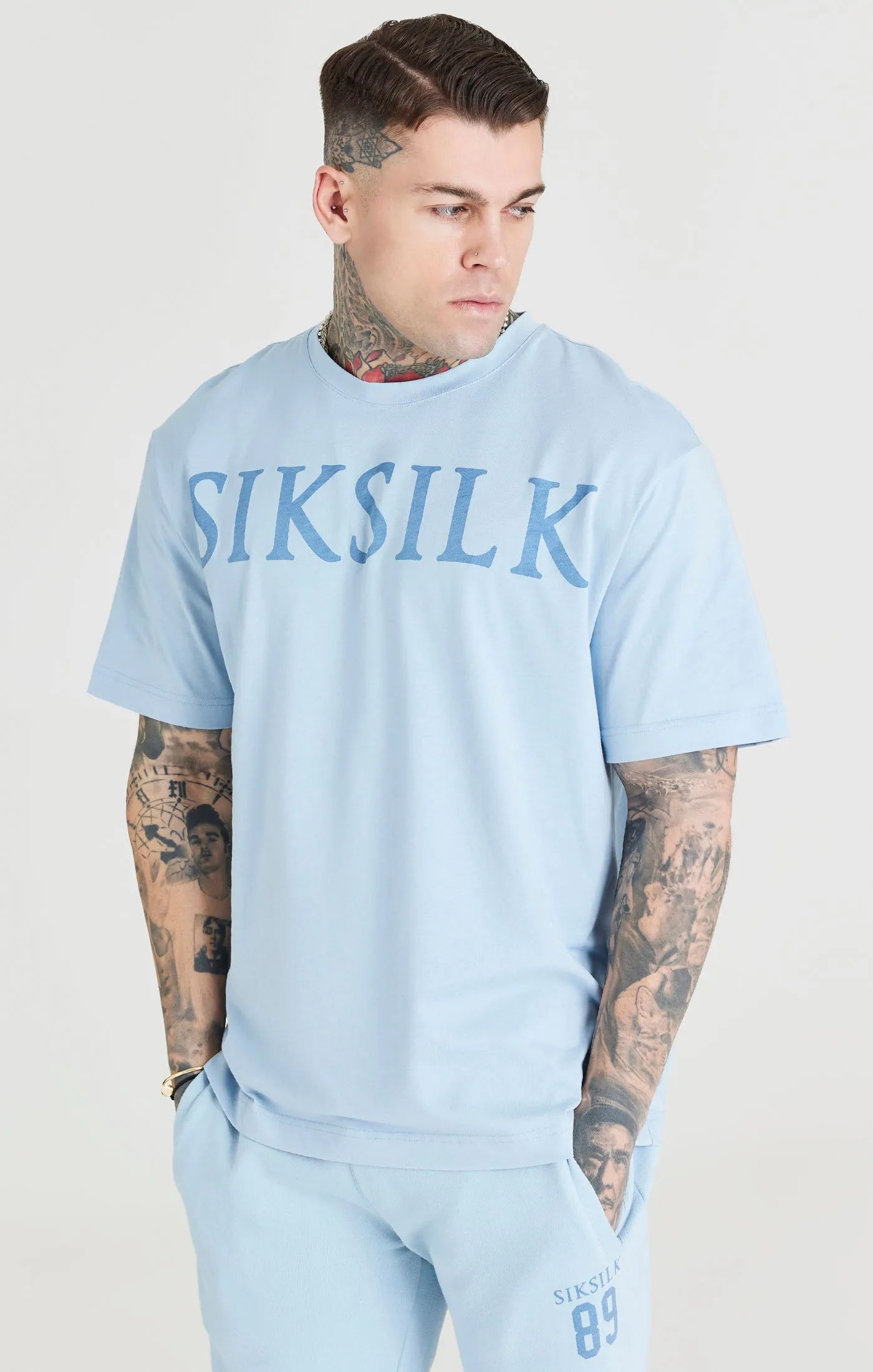Blue Logo Oversized T-Shirt sold by Siksilk