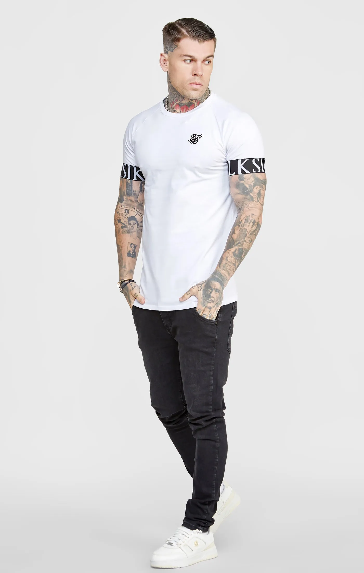 Black Twin Pack Muscle Fit Tech T-Shirt sold by Siksilk product image thumbnail 4