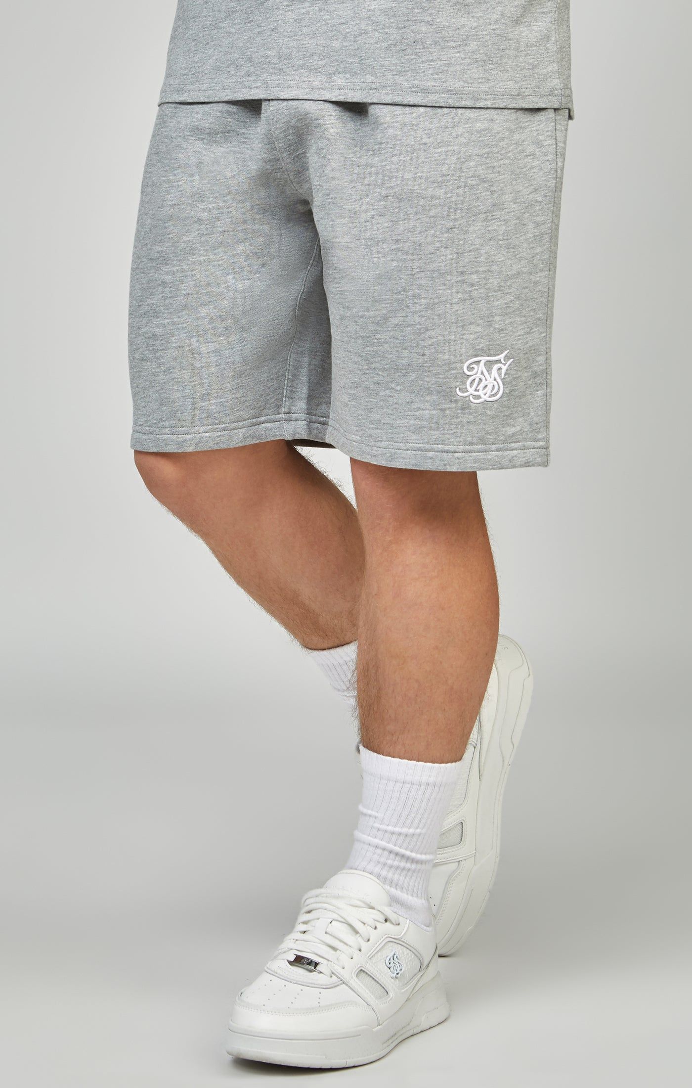 Boys Grey Essentials Fleece Short sold by Siksilk