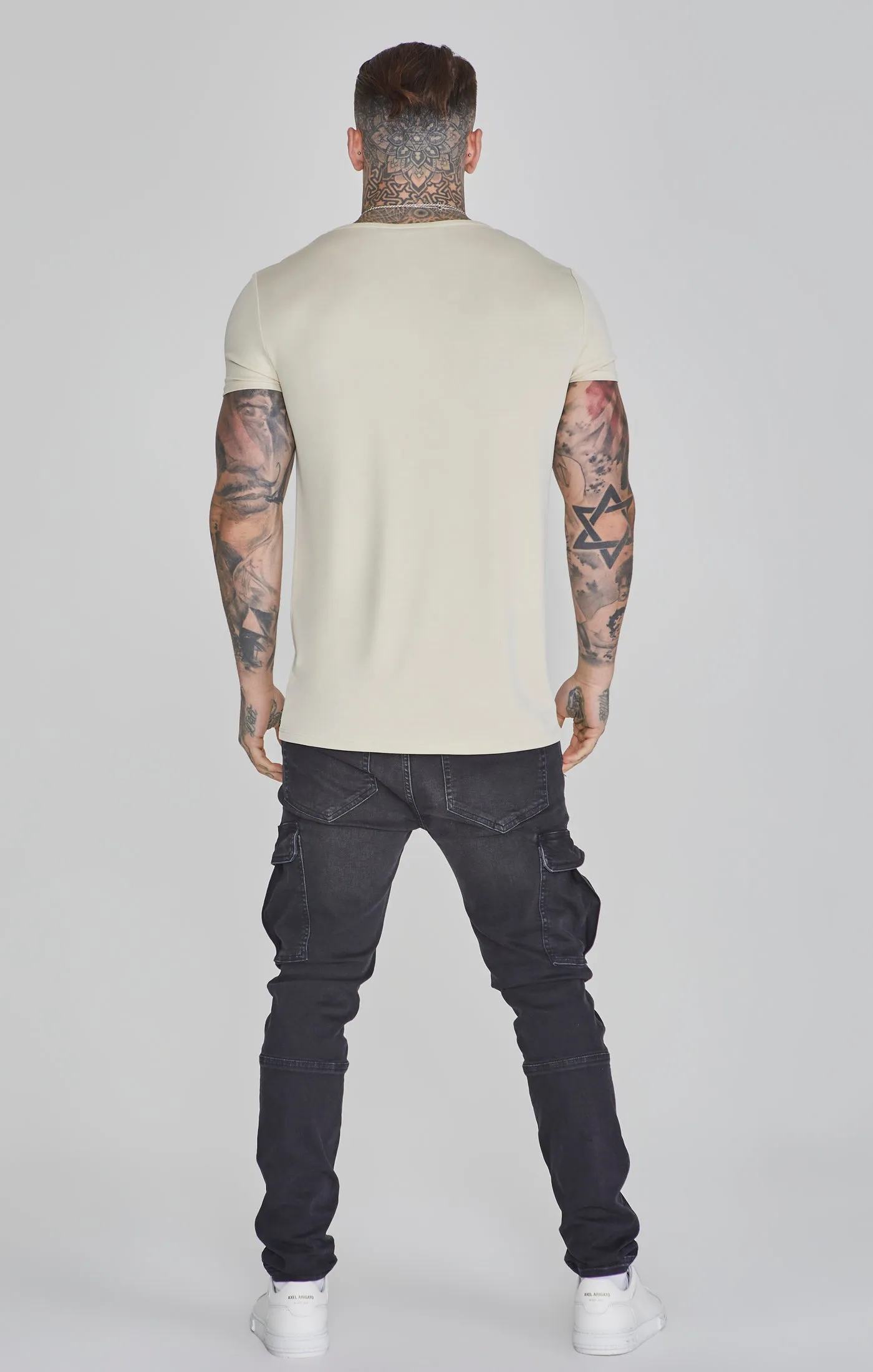 Ecru Muscle Fit T-Shirt sold by Siksilk product image thumbnail 5