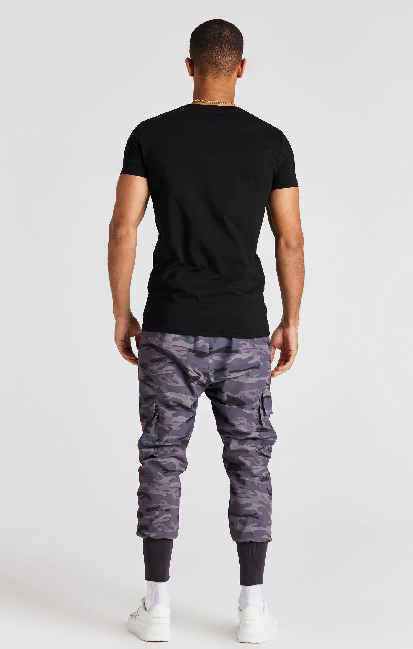 Black Logo Short Sleeve Muscle Fit T-Shirt sold by Siksilk product image thumbnail 5