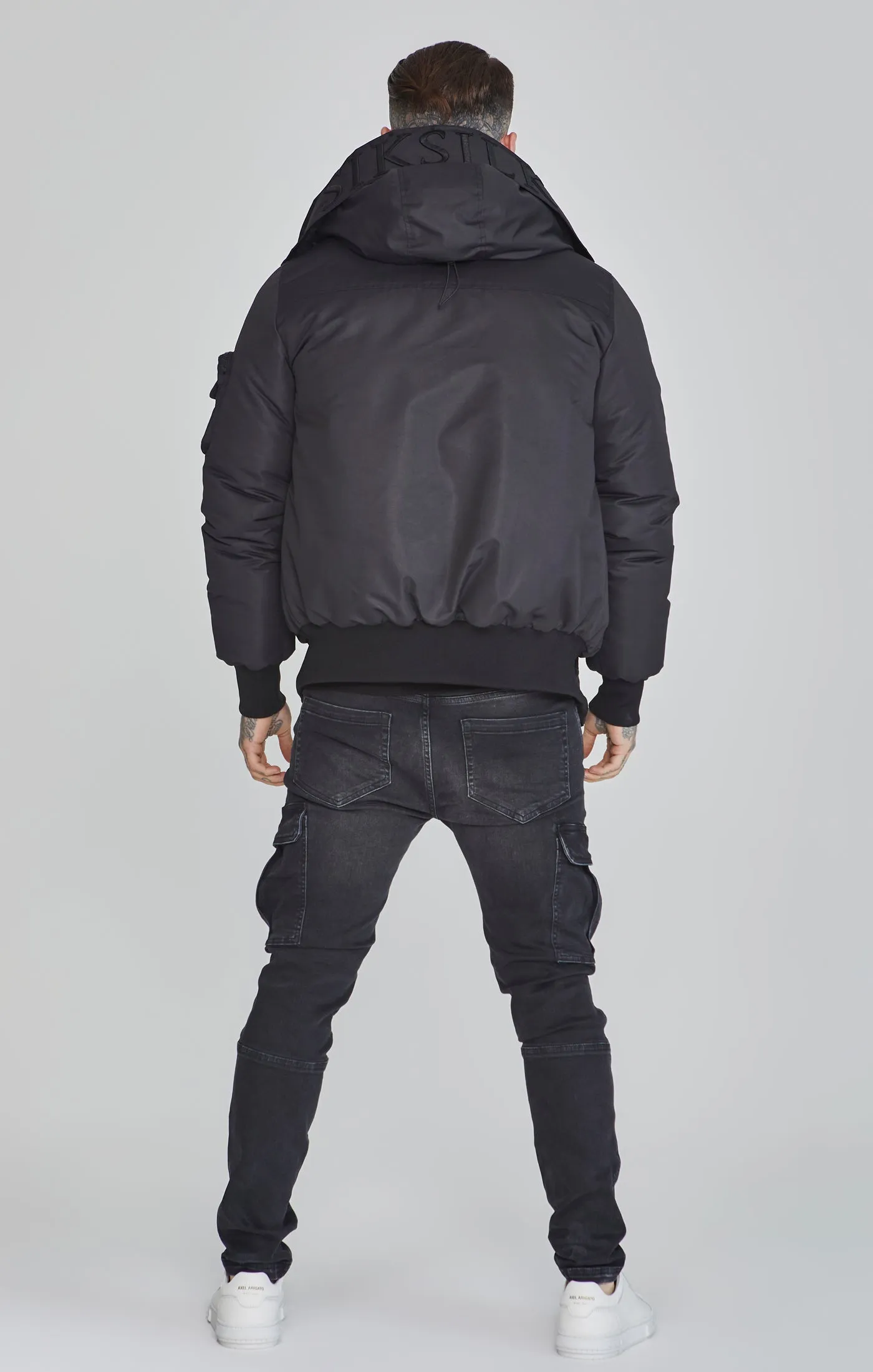 Black Bomber Jacket sold by Siksilk product image thumbnail 5