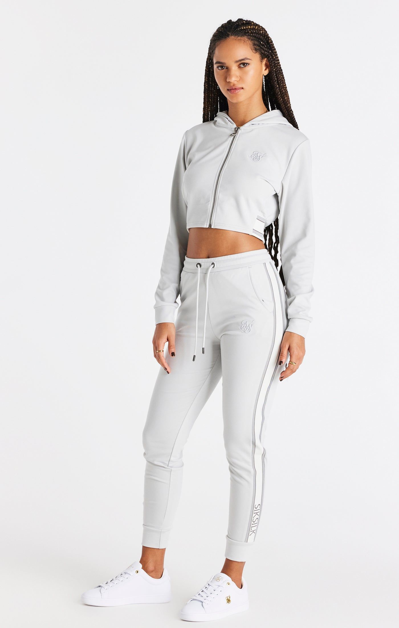 SikSilk Elevate Cropped Hoodie - Light Grey sold by Siksilk product image thumbnail 4