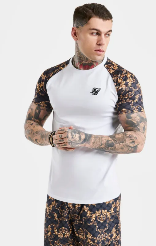 White Venetian Print Raglan T-Shirt sold by Siksilk