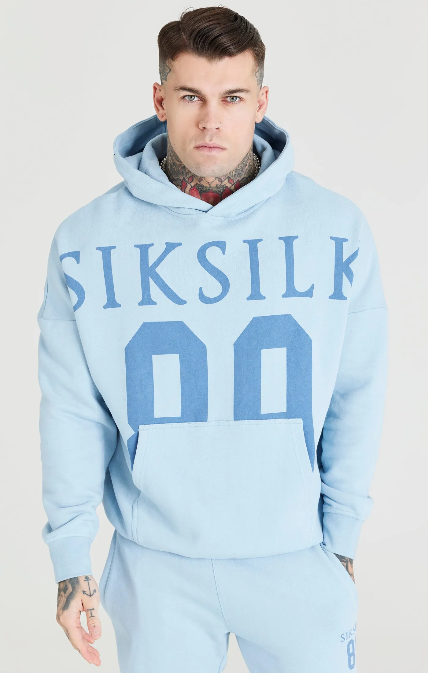 Blue Relaxed Fit Overhead Hoodie sold by Siksilk product image thumbnail 5