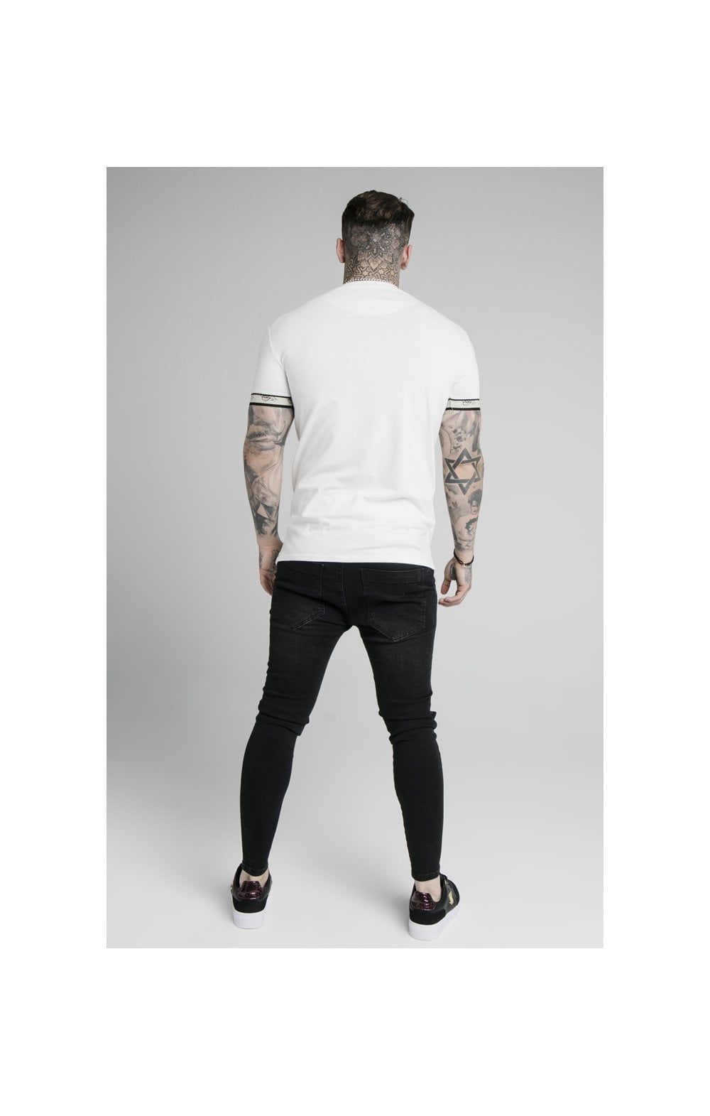 SikSilk S/S Premium Tape Gym Tee - Off White & Black sold by Siksilk product image thumbnail 4