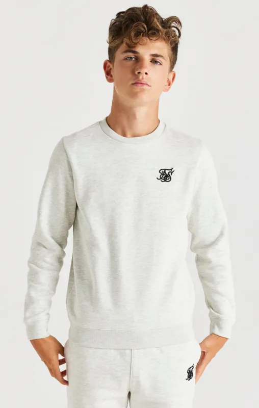 SikSilk Crew Sweater - Snow Marl sold by Siksilk