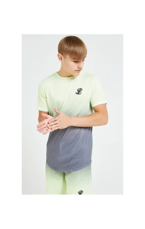 Illusive London Blaze Fade Tee - Dark Grey & Lime sold by Siksilk