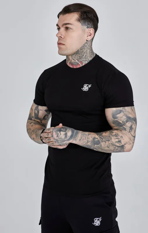 Black Essential Short Sleeve Muscle Fit T-Shirt sold by Siksilk