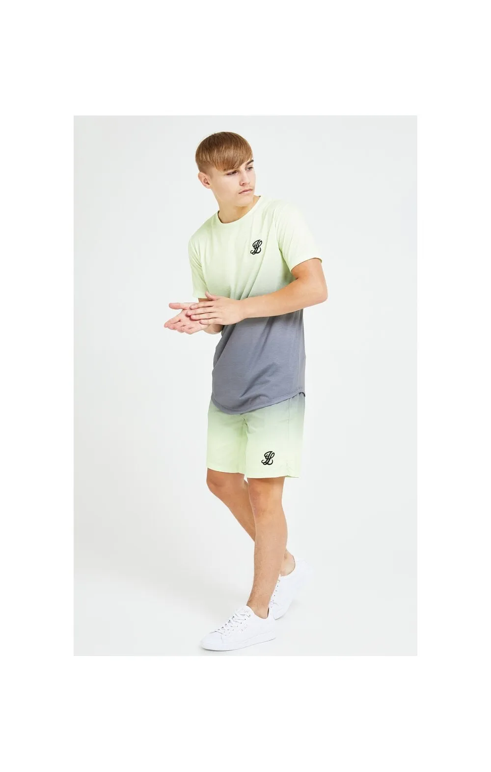 Illusive London Blaze Fade Tee - Dark Grey & Lime sold by Siksilk product image thumbnail 3