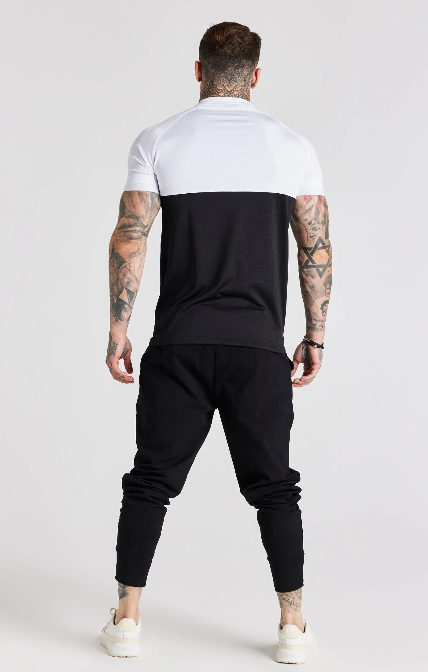 Black Retro Elasticated Cuff T-Shirt sold by Siksilk product image thumbnail 5