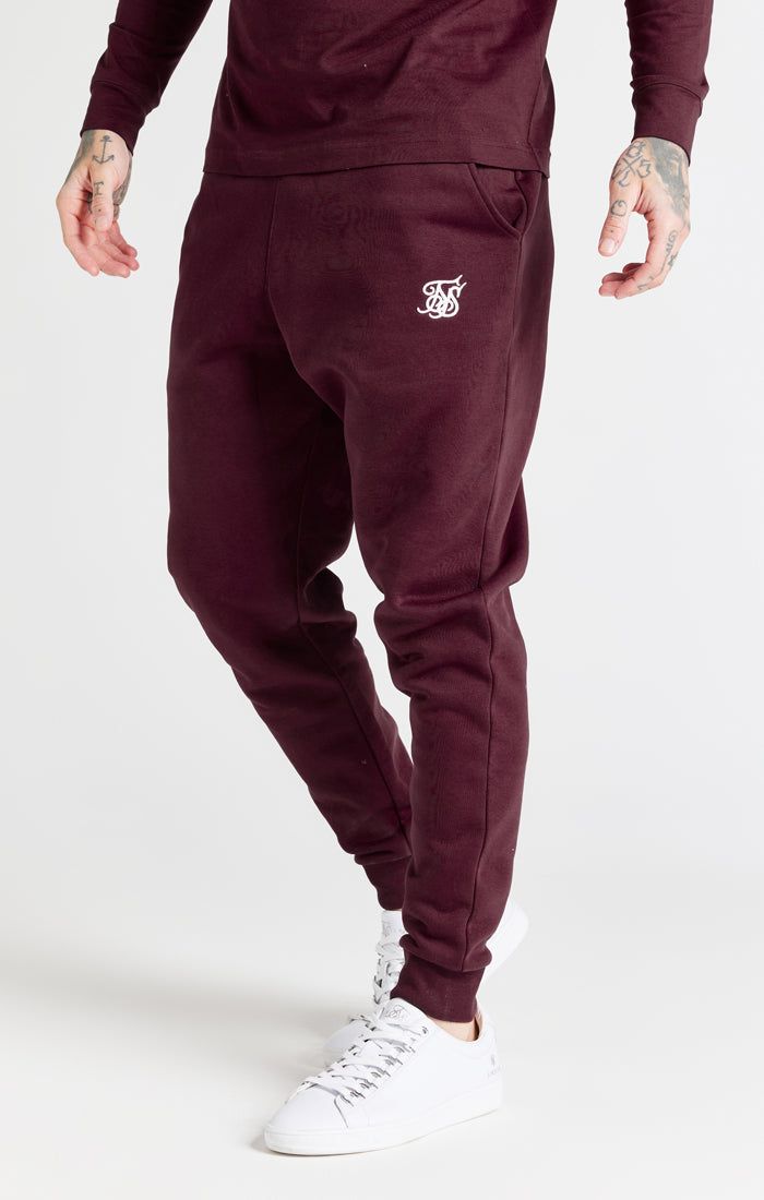 Burgundy Essential Fitted Jogger sold by Siksilk