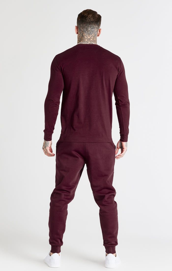 Burgundy Essential Fitted Jogger sold by Siksilk product image thumbnail 5