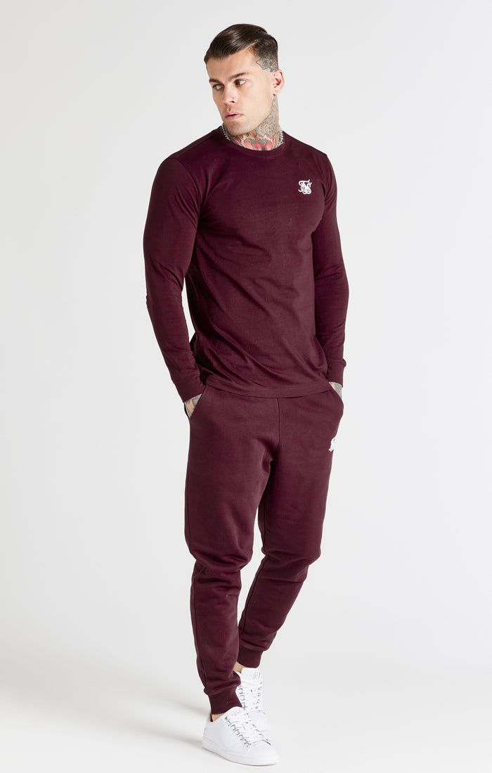 Burgundy Essential Fitted Jogger sold by Siksilk product image thumbnail 3