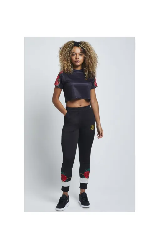 SikSilk Majestic Crop Tee – Black sold by Siksilk