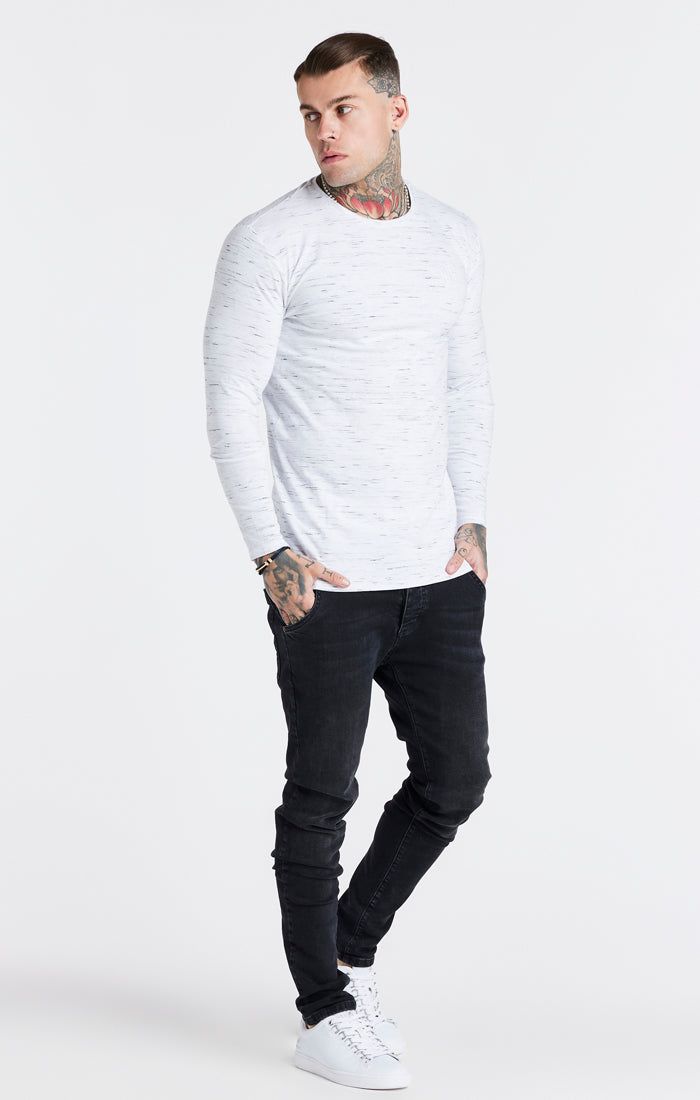 White Long Sleeve Muscle Fit T-Shirt sold by Siksilk product image thumbnail 4