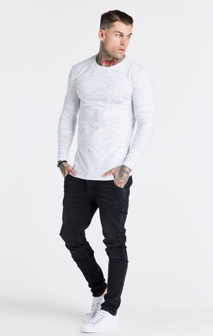 White Long Sleeve Muscle Fit T-Shirt sold by Siksilk product image thumbnail 5