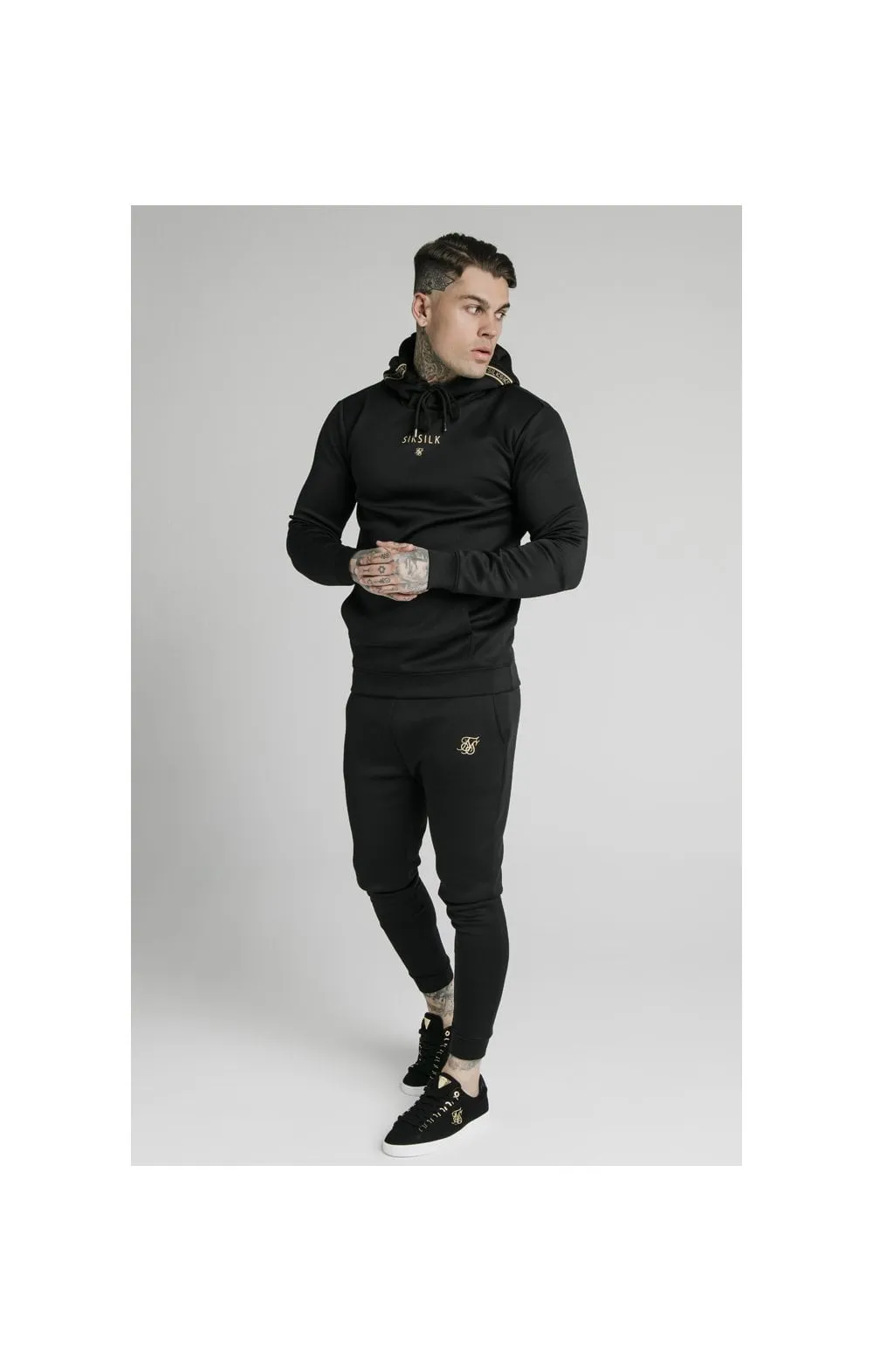 SikSilk Element Muscle Fit Overhead Hoodie - Black & Gold sold by Siksilk product image thumbnail 5