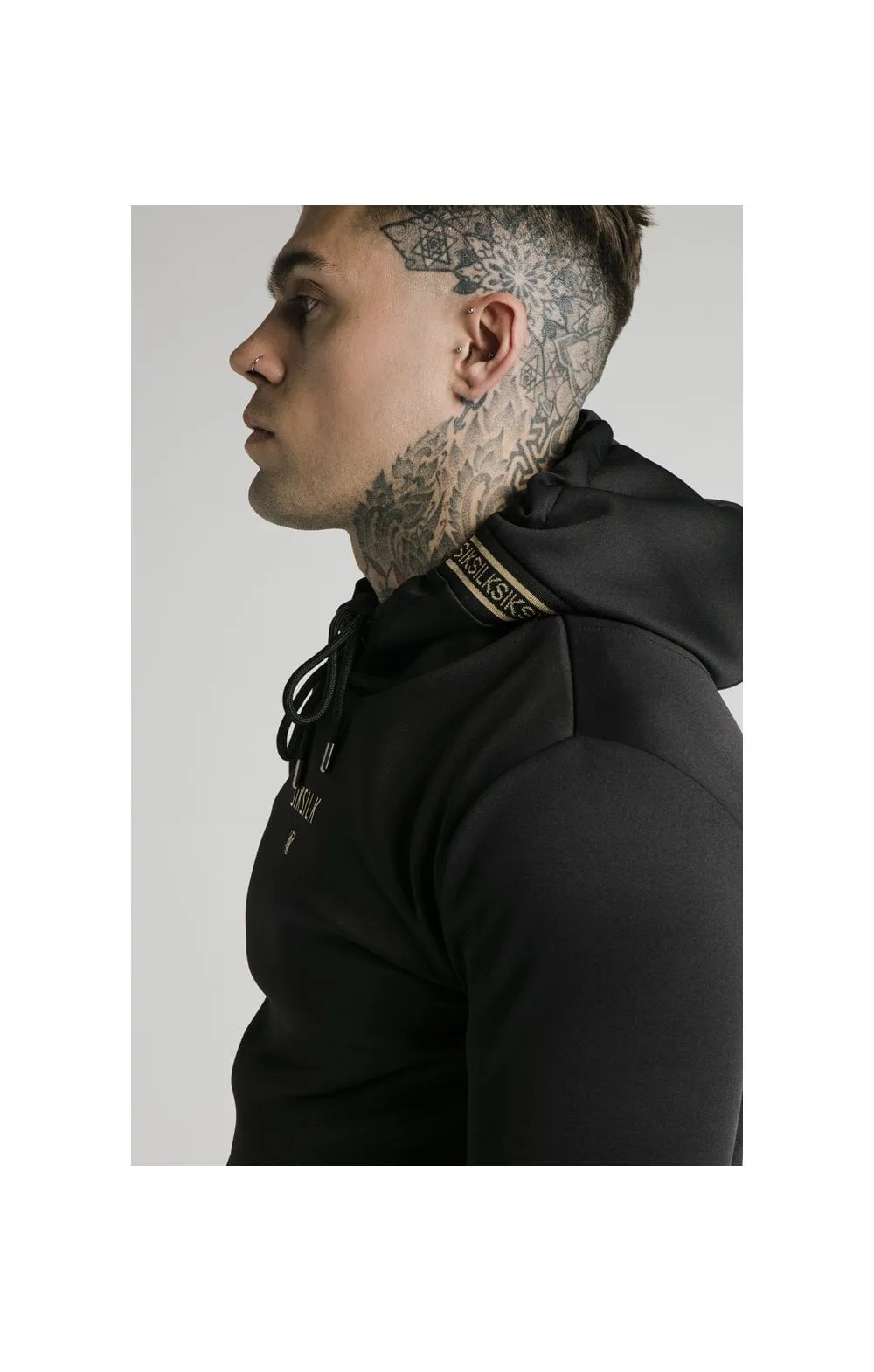SikSilk Element Muscle Fit Overhead Hoodie - Black & Gold sold by Siksilk product image thumbnail 2