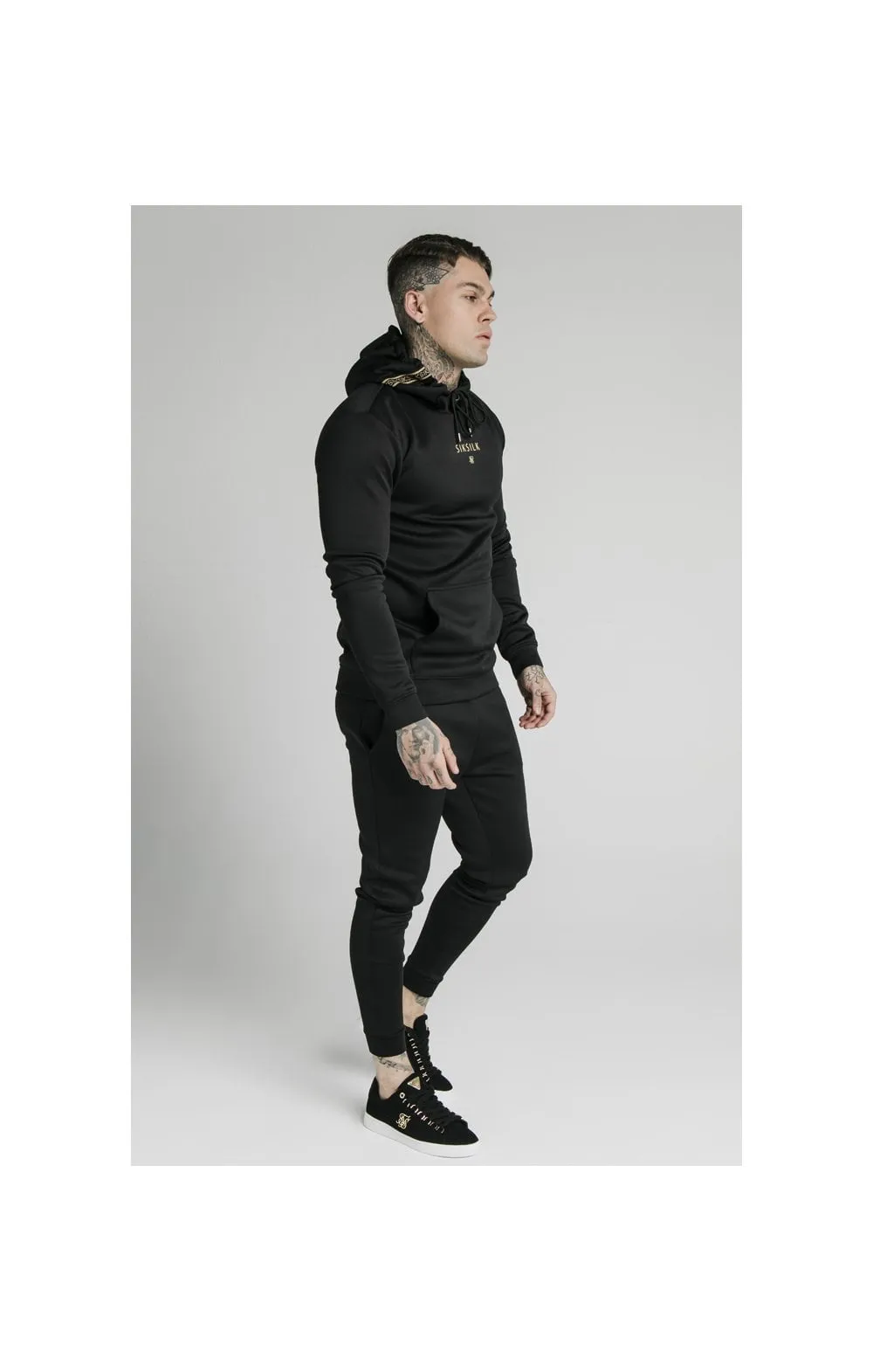 SikSilk Element Muscle Fit Overhead Hoodie - Black & Gold sold by Siksilk product image thumbnail 4
