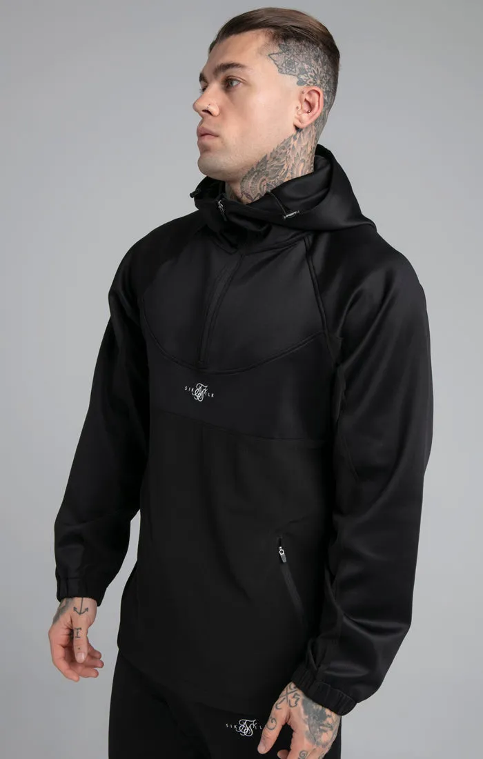 Black Quater Zip Hoodie sold by Siksilk