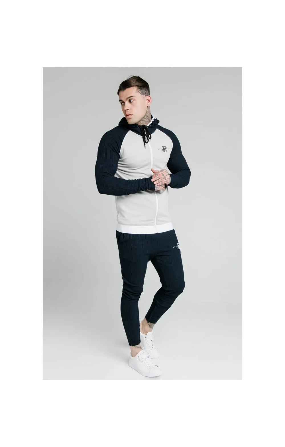 SikSilk Surface Zip Through Hoodie - Navy & Grey sold by Siksilk product image thumbnail 3