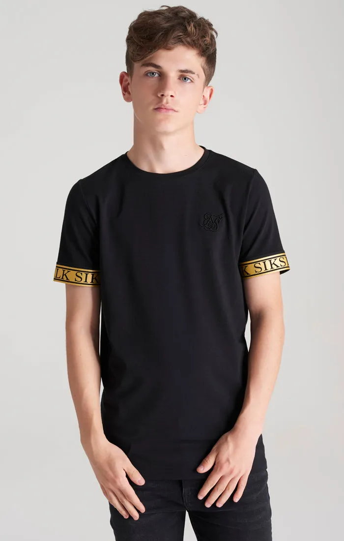 Boys Black Iridescent Taped T-Shirt sold by Siksilk
