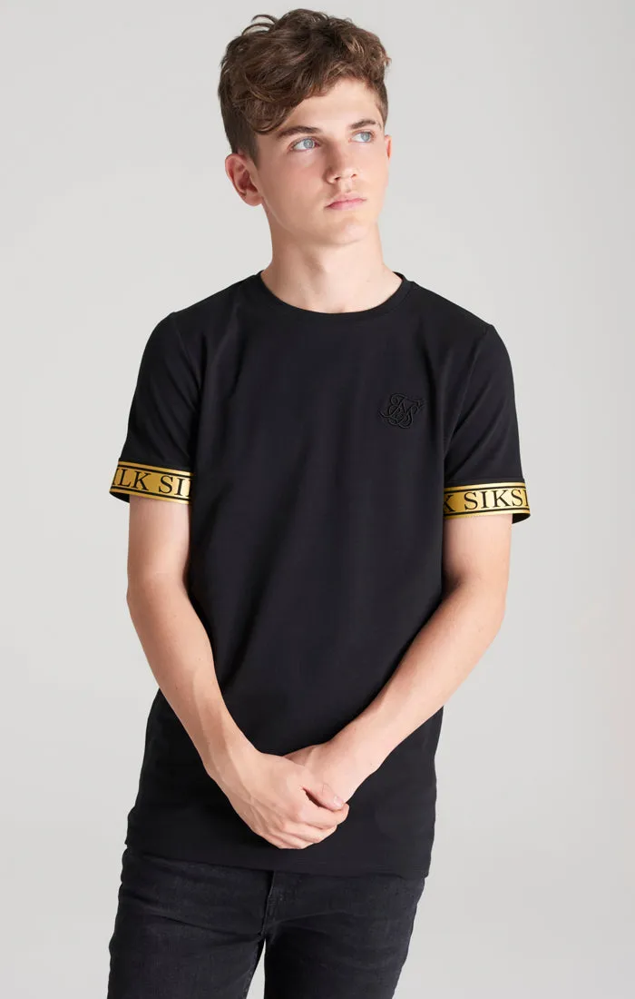 Boys Black Iridescent Taped T-Shirt sold by Siksilk product image thumbnail 2