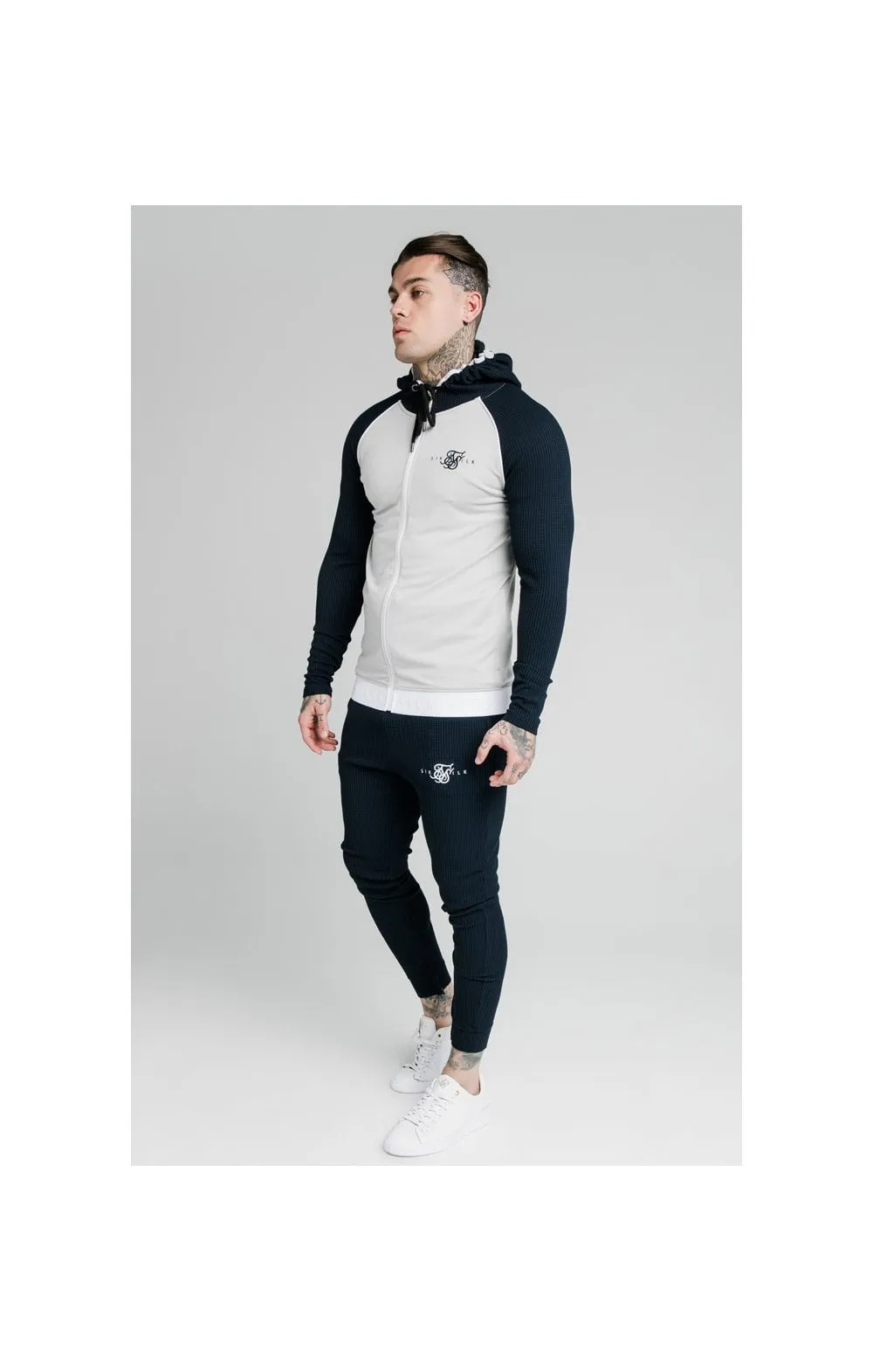 SikSilk Surface Zip Through Hoodie - Navy & Grey sold by Siksilk product image thumbnail 5