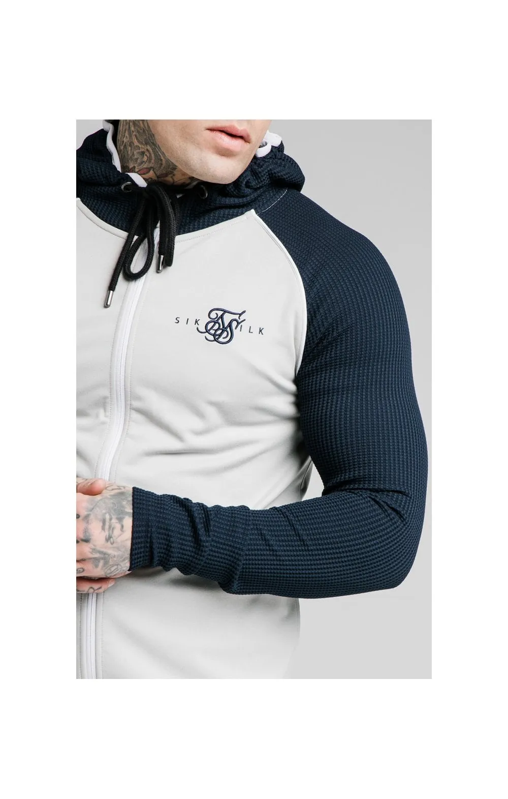 SikSilk Surface Zip Through Hoodie - Navy & Grey sold by Siksilk product image thumbnail 2