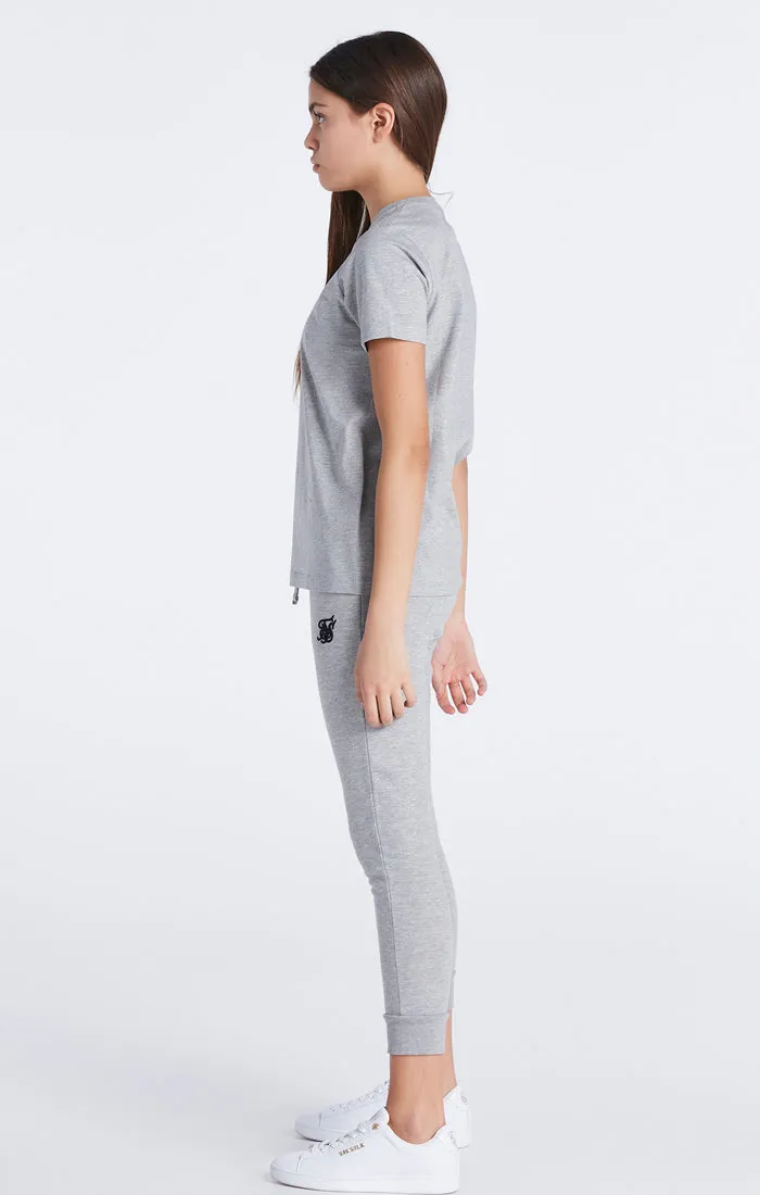 Girls Grey Marl Essentials Boyfriend T-Shirt sold by Siksilk product image thumbnail 4
