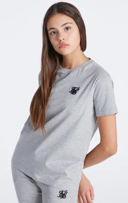 Girls Grey Marl Essentials Boyfriend T-Shirt sold by Siksilk