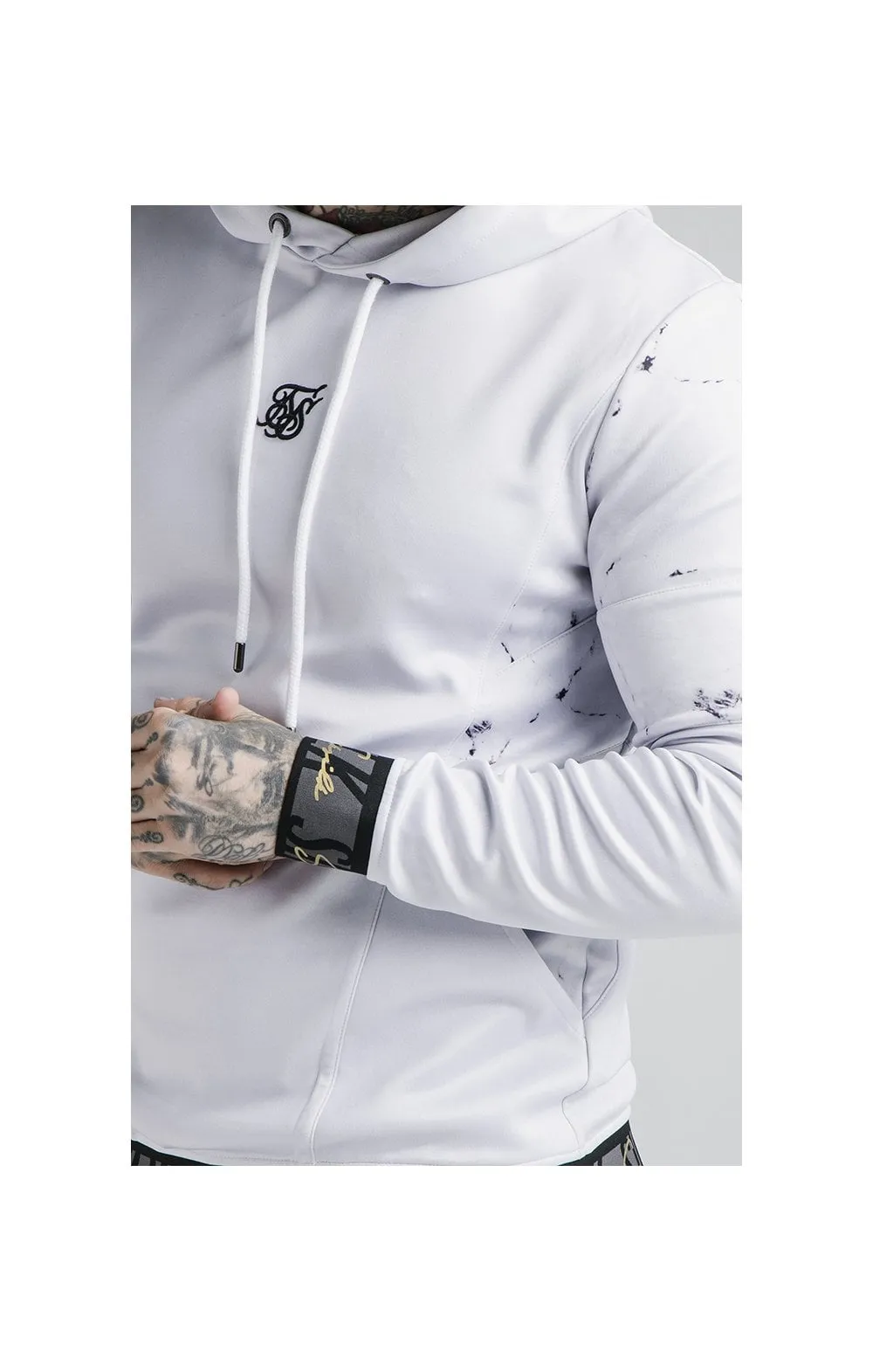 SikSilk Luxe Overhead Hoodie - Grey & White sold by Siksilk product image thumbnail 2