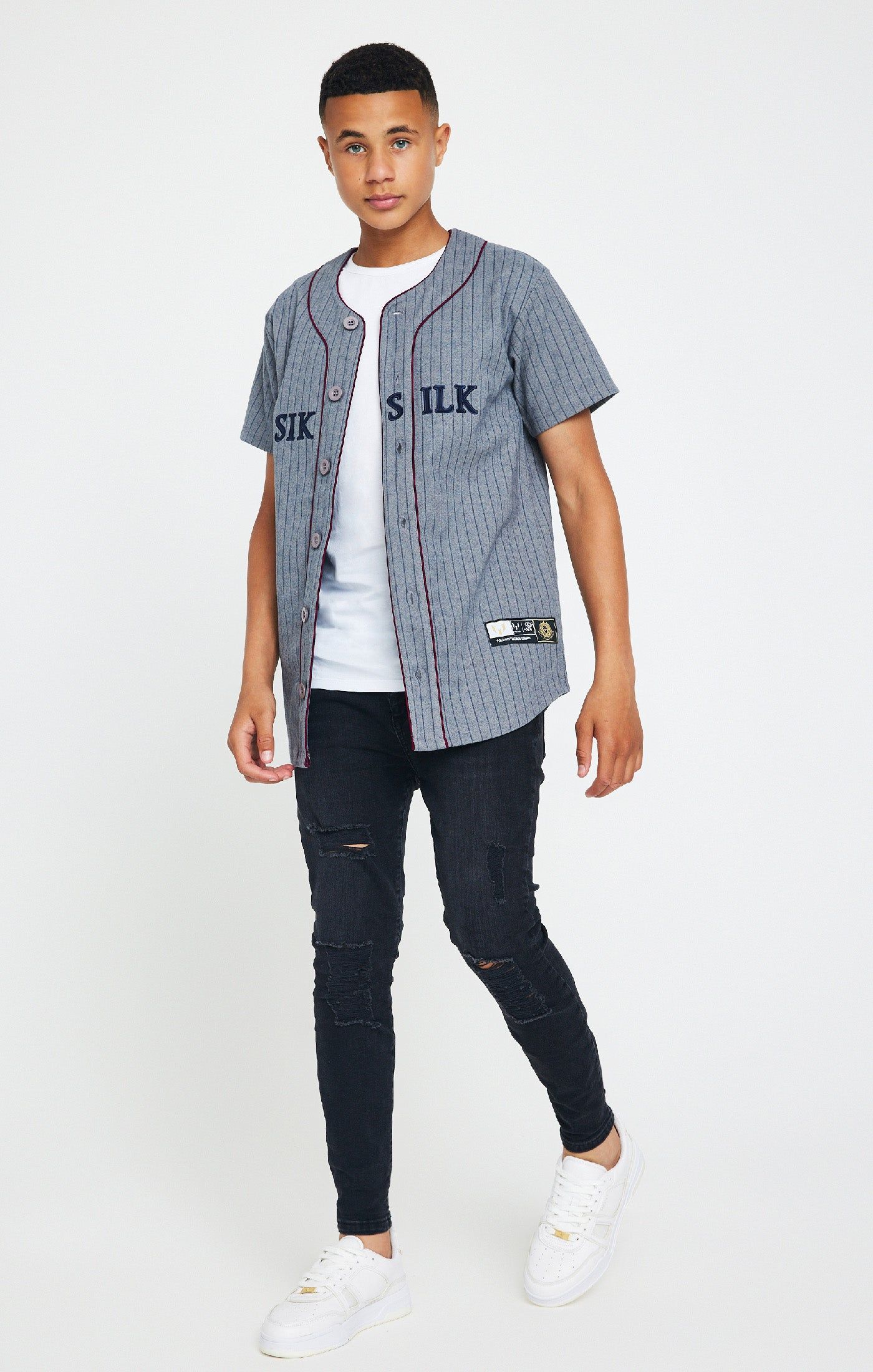 Boys Messi x SikSilk Grey Baseball Jersey sold by Siksilk product image thumbnail 4